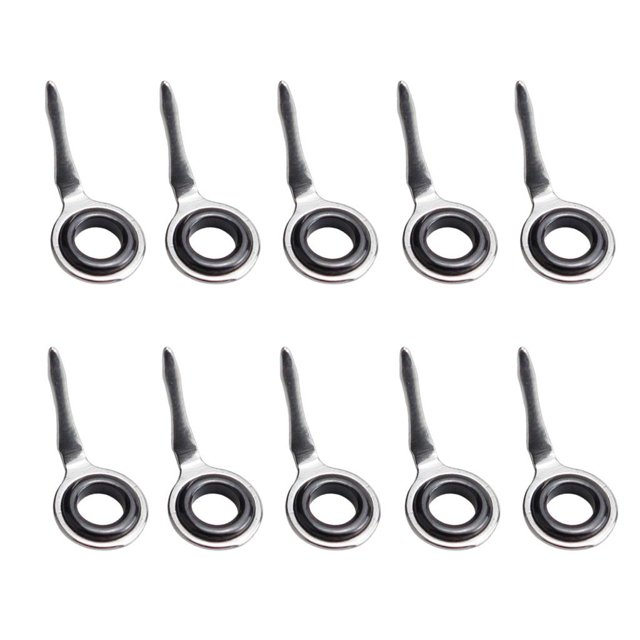 10x Stainless Steel Fishing Rod Guides Fishing Rod Tip 6