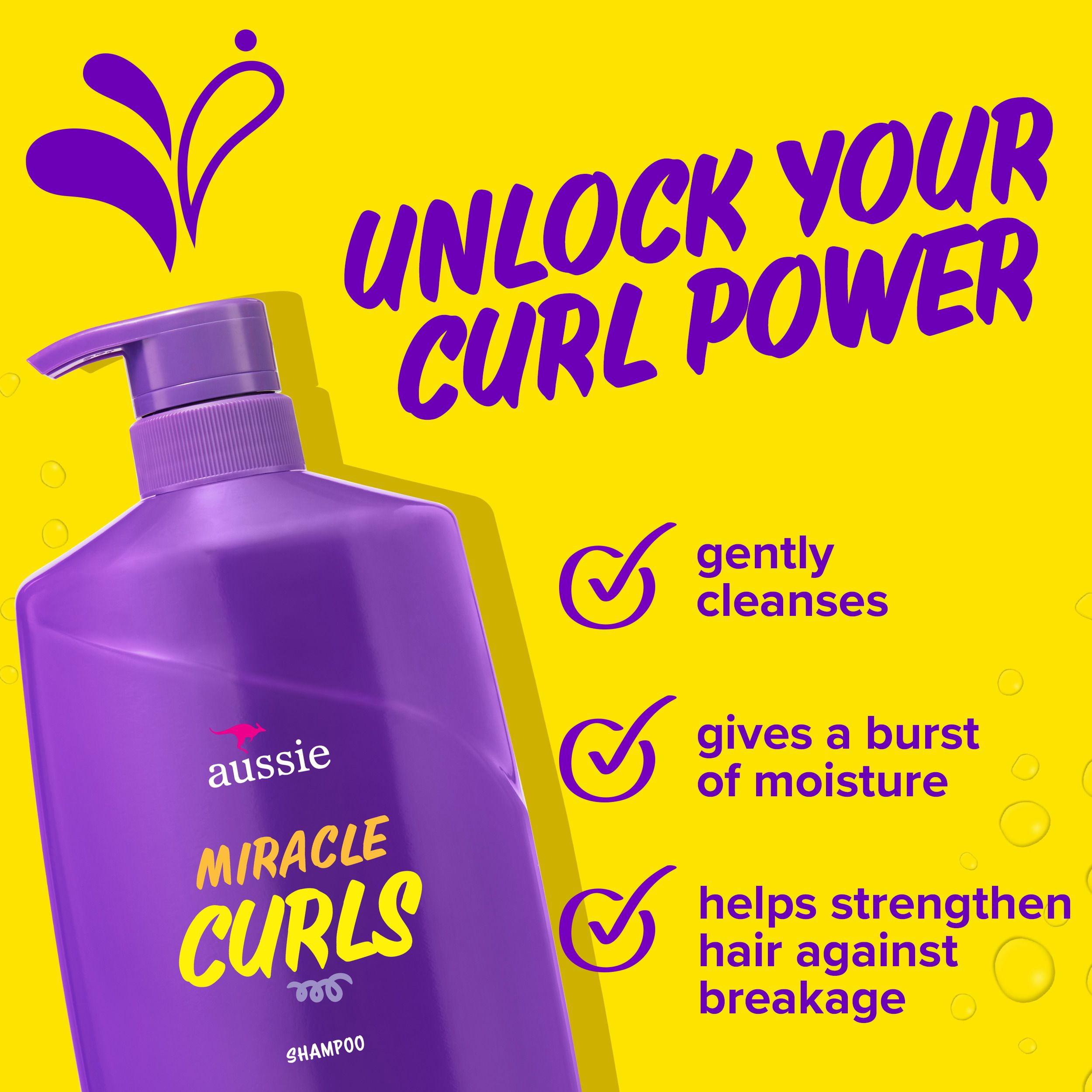 Aussie Boucles Miracle avec Huile de Noix de Coco & de Jojoba, Shampooing Sans Parabènes