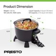 thumbnail image 4 of Presto 6008 Grande Bouilloire Cuiseur Vapeur et Friteuse avec Couvercle en Verre, Noir, 4 of 10