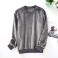 thumbnail image 1 of RKSTN Pajamas For Men Fashion Solid Color Crew Neck Long Sleeve Comfy Sleepwear Spring Lightweight Nightwear Fall Tops, 1 of 3
