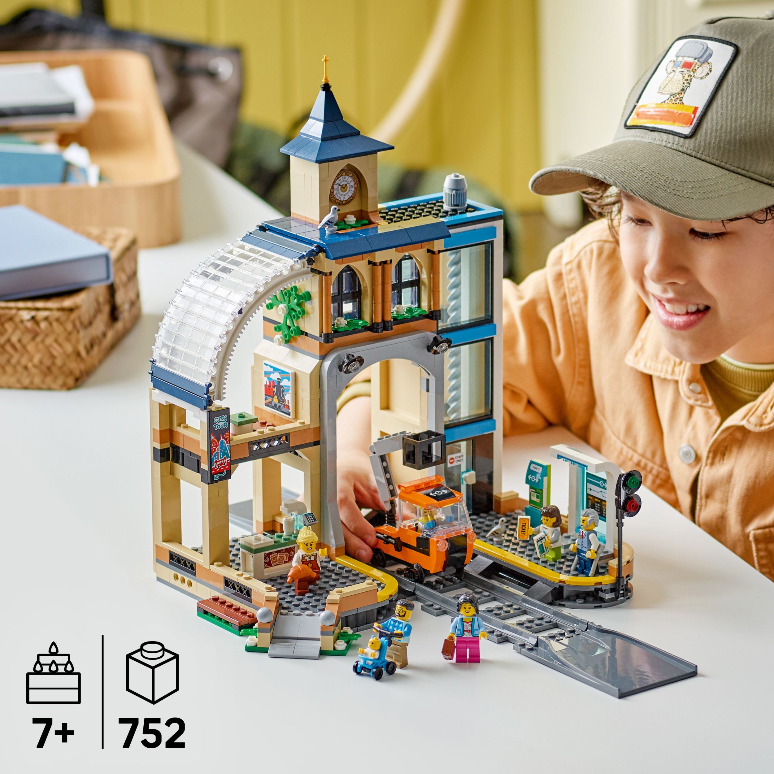 LEGO City Central Train Station Building Toy - Multi-Level Pretend Play Set for Boys & Girls, Ages 7+ - Building Blocks for Kids Who Love Train Sets - Gift Idea for Holidays & Birthdays - 60469