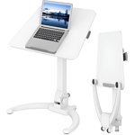 Bureau de position mobile entièrement pliable, poste de travail en position assise réglable en hauteur avec table à bascule & 22 Capacité lbs, Table de surlit portable pour usage d'hôpital de dortoir au bureau intérieur
