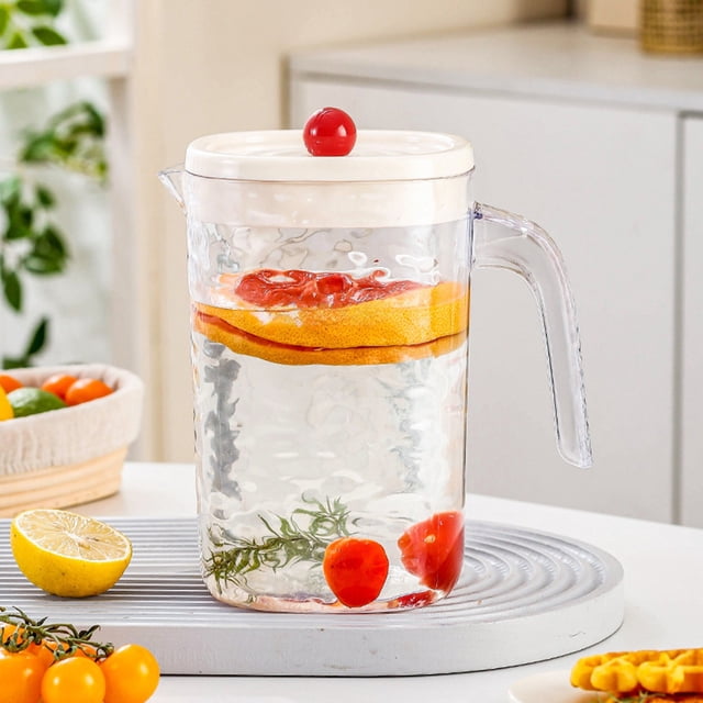 Large Capacity Cold Water Pitcher with Dopamine Wave Design, BPA-Free Beverage Dispenser for Tea, Juice, Home Kitchen, Parties, Outdoor Gatherings