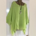 thumbnail image 1 of CEHVOM Mode Femme T-Shirt à Col Rond à Manches Courtes Été Uni Ample Blouse Hauts, 1 of 4