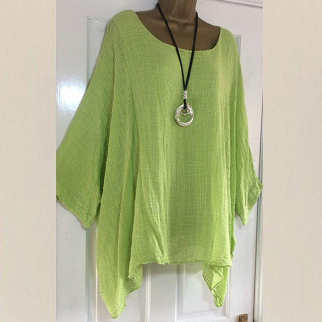 CEHVOM Mode Femme T-Shirt à Col Rond à Manches Courtes Été Uni Ample Blouse Hauts
