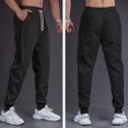 thumbnail image 4 of Ceisia Men Solid Color Loose Casual Pants Elastic Waist Drawstring Sports Gift Work Trousers, 4 of 4