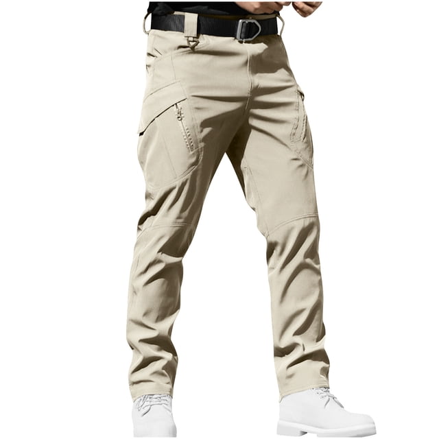 Mens Red Pants Cargo Pants For Men Relaxed Fit Men's Tactical Cargo Pants Water Resistant Lightweight Hiking Pants Outdoor Work Pants with Multi Pockets(No Belt)