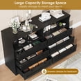 thumbnail image 4 of BeesClover 55 Inch Large Wooden Dresser with 6 Drawers & LED Lights - Multi-Functional TV Stand for Bedroom, Power Outlet, Wide Storage Cabinet, 4 of 9
