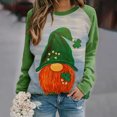 thumbnail image 2 of Penkiiy T-Shirt Imprimé pour la Saint-Patrick pour Femmes, Col Rond, Manches Longues, Chandail en Molleton Imprimé, Blouse, Hauts 4TG Vert, 2 of 3