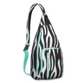 thumbnail image 1 of Rainbow Zebra Print Sling Bag - Colorful Abstract Zebra Stripes Crossbody Backpack for Women & Men, Modern Fashion Shoulder Bag (Cute Cartoon Zebra Pattern, Water-Resistant & Lightweight), 1 of 4