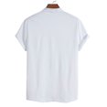 thumbnail image 4 of BOBOGOJP Men's Linen Shirts Button Down Short Sleeve Linen Shirts for Men,White XL, 4 of 5