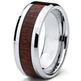 thumbnail image 2 of 8MM Men's Tungsten Carbide Ring Wedding Band Wood Inlay, 2 of 5
