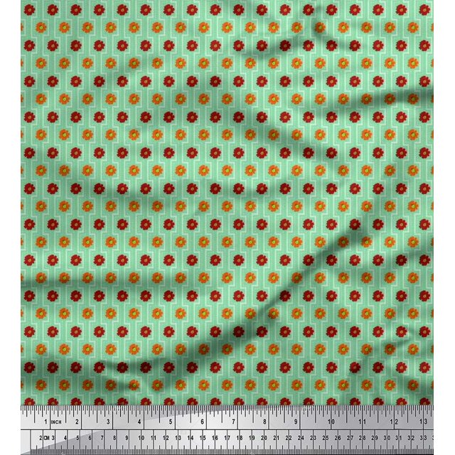 Soimoi Rayon Fabric Artistic Floral Printed Fabric 1 Yard 56 Inch Wide