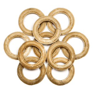 Premium Feeders Long Lasting 6” Rawhide Pressed Rings for Dogs – 10 Pressed Bones – Natural Treats for Large Dogs – Durable Dog Chew – Digestible Treat for Dental Health & Fresh Breath