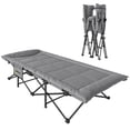 thumbnail image 1 of Outsunny Camping Cot for Adults with Padded Cushion, Grey, 1 of 10