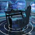 thumbnail image 3 of Gymax Bureau de Jeu Bureau d'Ordinateur de Studio Table PC en Forme de Z Poste de Travail Gamer avec Tapis de Souris, 3 of 10