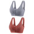 thumbnail image 1 of Timegard Womens 2pc Bras Wireless Breathable High Support Front Closure Button Comfort Everyday Bras, 1 of 2