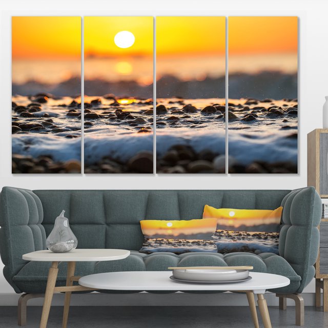 Sunrise Giving Color for Sea Waters - Seascape Canvas Art Print