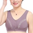 thumbnail image 5 of Push Up Padded Bras for Women Solid Sleeveless Plus Size Lingerie Front Four Button Wide Strap Tank Bra V-Neck Push-up Bra Feature Hook and Eye Closure Strapless Bra Style Y-70 , Purple 5XL, 5 of 5