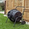 thumbnail image 4 of KoolScapes 50-Gallon Tumbling Composter Bin, Rotatable Wheeled Composting System for Garden, Easy Waste Recycling, Black, 4 of 7