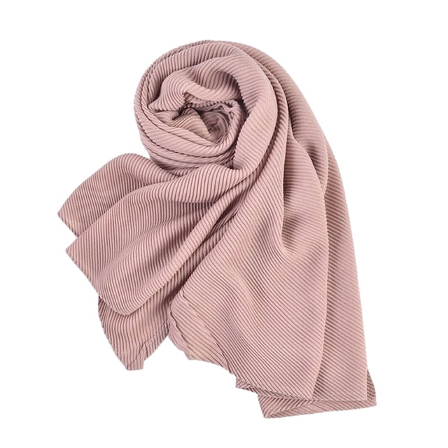 Youkk Classic And Fashionable Solid Color Scarf For Women Any Occasion R Single Color And Pleated Scarf khaki