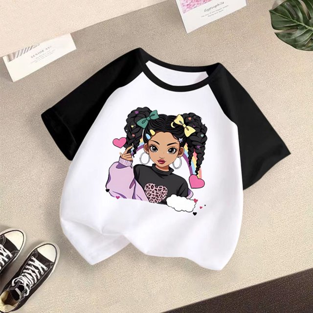 T-shirts pour Adolescentes T-Shirts Fille Mignonne Imprimé T-Shirts à Manches Courtes pour Filles Col Ras du Cou Vêtements d'Été pour Fille 13-14 Ans Vêtements pour Filles Tenue pour Fille