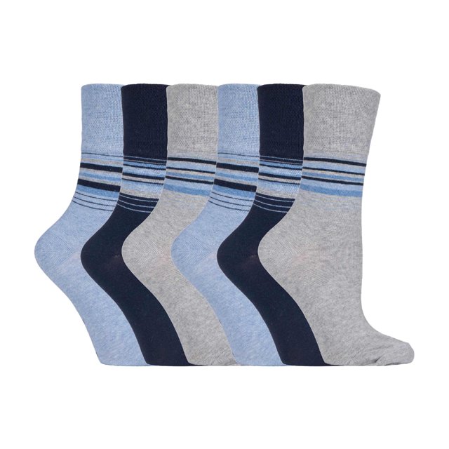 Gentle Grip - 6 Pairs Ladies Gentle Grip Non Elastic Crew Socks