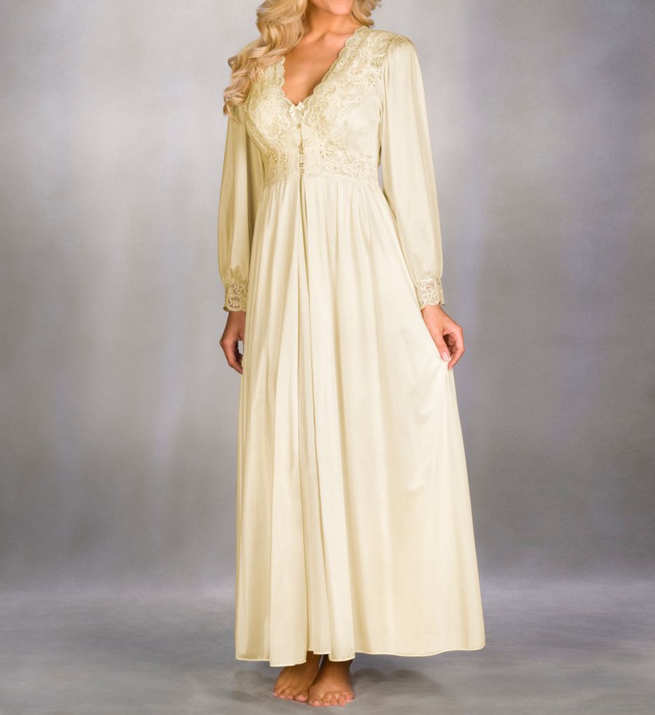 Women's Shadowline 71737 Silhouette 54 Inch Coat (Ivory L)