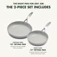 thumbnail image 3 of GreenPan Venice Pro Tri-Ply Stainless Steel Healthy Ceramic Nonstick 10" and 12" Frying Pan Skillet Set, 3 of 6