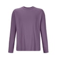 thumbnail image 3 of HAiming Men's Long Sleeve Shirts Casual Solid Color Round Neck Pullover Base Tops Plus Size Soft Pajamas Loungewear, 3 of 5