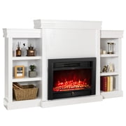 Gymax Support de télévision avec foyer de 70 po, média avec foyer électrique de 28,5 po 750W/1500W, blanc