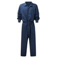 thumbnail image 2 of Fengqque Combinaison à Manches Courtes Zippée pour Homme, Résistante aux Taches et aux Plis Bleu Foncé 10(TTG), 2 of 8