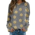 thumbnail image 1 of Bmisegm T-Shirt à Manches Longues pour Femmes, Imprimé, Décontracté, Gris L, 1 of 5