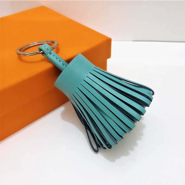 Keychain Decorative Keyring Leather Pendant Keyring Decoration Backpack Tassel Handmade Handicraft Key Chain Hanging Decoration Holder Purse Wallet Blue