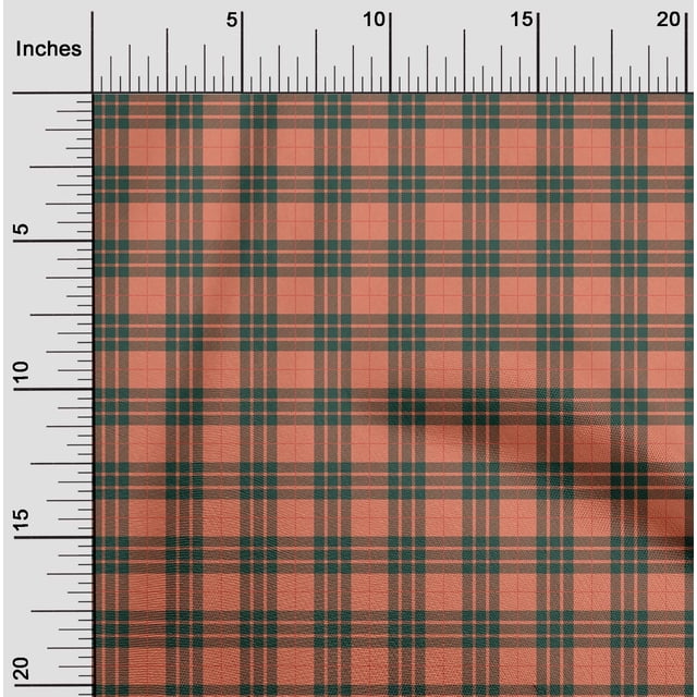 oneOone Silk Tabby Fabric Tartan Check Print Fabric By Yard 42 Inch Wide