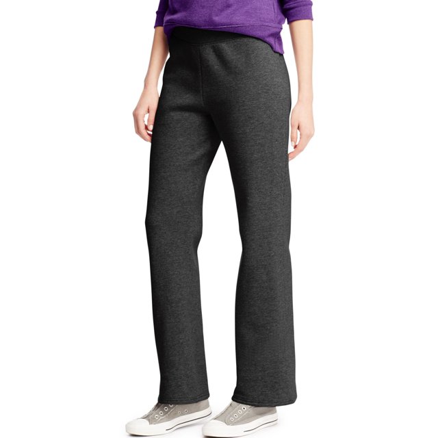 Hanes Womens ComfortSoft EcoSmart Petite Open Leg Sweatpants, 2XL, Ebony