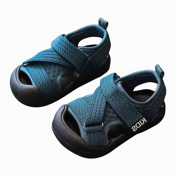 Gubotare Toddler Beach Shoes Boy Boys' Sandals Kids Summer Fashion Open-toe Casual Shoes Adjustable Printed Straps Lightweight Outdoor Beach Sandals Size 13 (Green,Little Kids 13)
