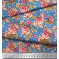 thumbnail image 3 of Soimoi polyester Crepe Fabric Check,Leaves & Rose Floral Print Fabric by Yard 52 Inch Wide, 3 of 3