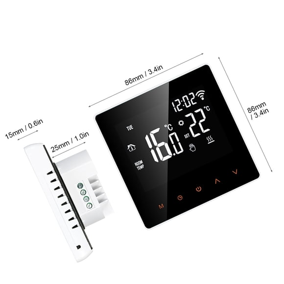 Home Wi-Fi Smart Thermostat Digital Temperature Controller APP Control LCD Display Touch Screen Week Programmable Electric Floor Heating Thermostat for Home School Office Hotel 16A