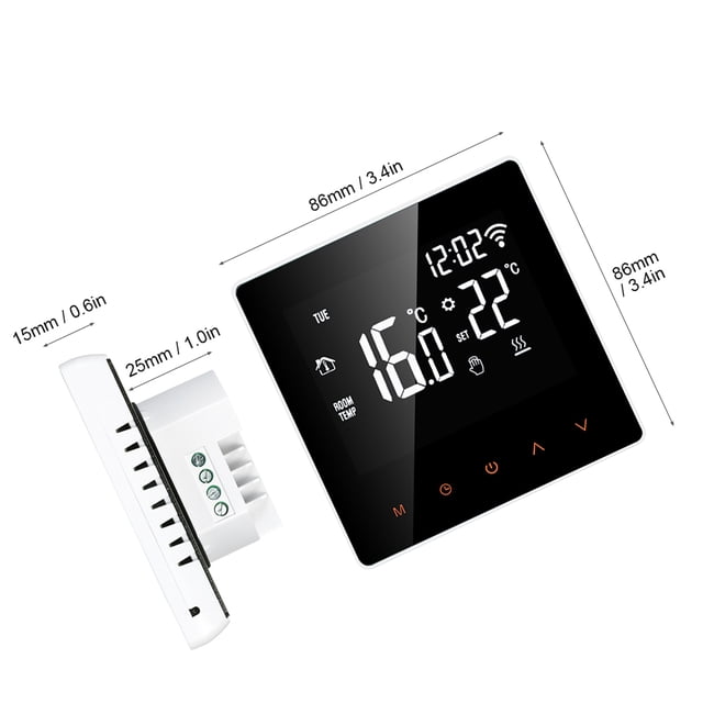 Home Wi-Fi Smart Thermostat Digital Temperature Controller APP Control LCD Display Touch Screen Week Programmable Electric Floor Heating Thermostat for Home School Office Hotel 16A