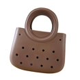 thumbnail image 3 of Rongfmy Sac de Plage pour Femmes Imperméable Mini Cabas Polyvalent Ouvert Vacances avec Trou Brun, 3 of 9