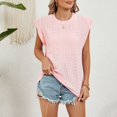 thumbnail image 2 of Besolor Débardeurs d'Été pour Femmes Col Rond Sans Manches Chemises à Illets Décontractées Blouse Tendance Couleur Unie, 2 of 7