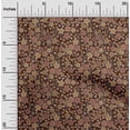 thumbnail image 2 of oneOone Viscose Chiffon Brown Fabric Floral Retro Craft Projects Decor Fabric Printed By The Yard 42 Inch Wide, 2 of 5