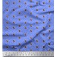 thumbnail image 1 of Soimoi Blue polyester Crepe Fabric Lines & Pickle Jar Kitchen Printed Craft Fabric by the Yard 42 Inch Wide, 1 of 3