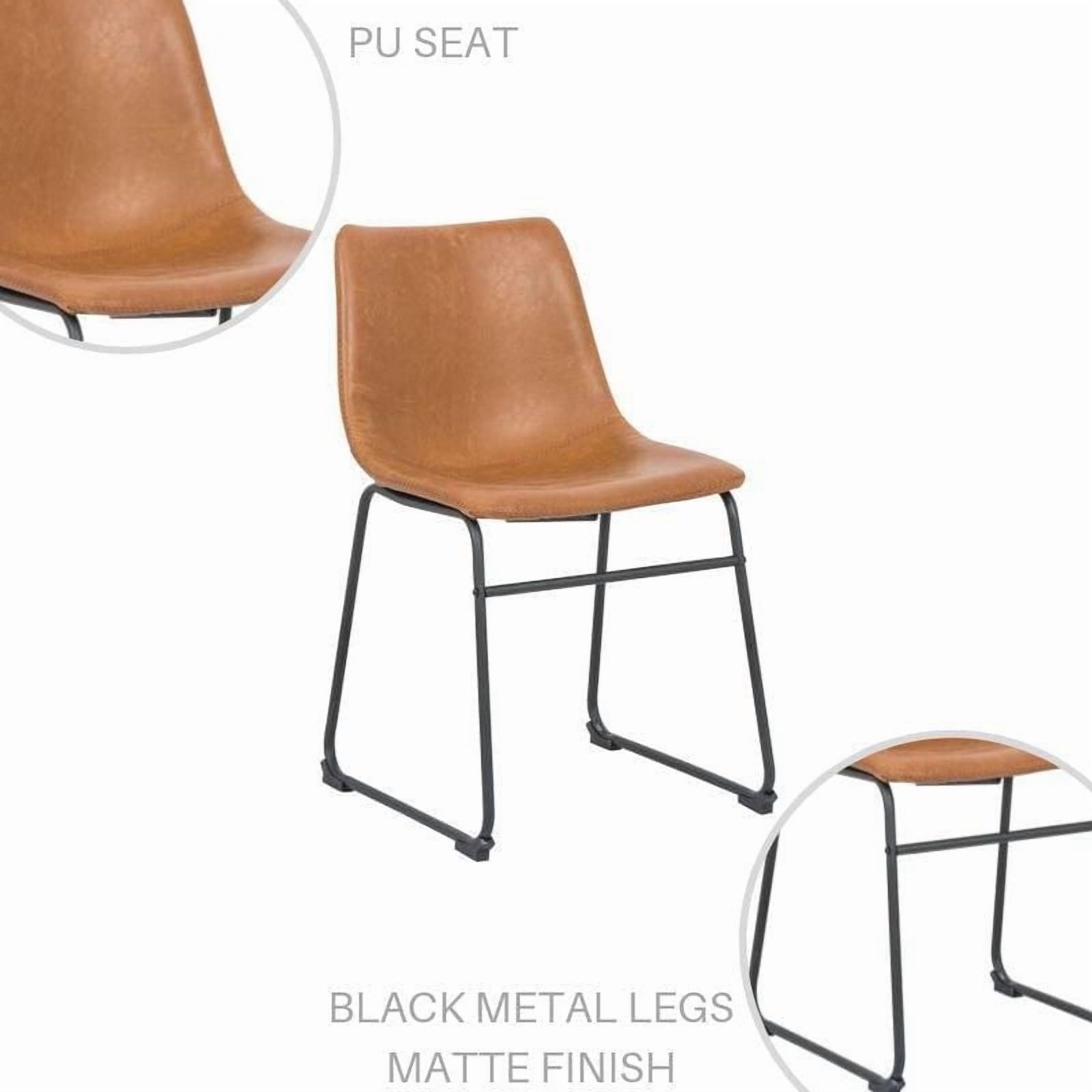 Modern Ani Armless Dining Chairs – Upholstered, Sleek Mid-Century Design, Sturdy Build Set of 2