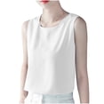 thumbnail image 3 of JDQJBZ Camisoles de Base Débardeurs pour Femmes Grande Taille Débardeurs Couleur Unie Col Rond Chandail Ample Sans Manches, 3 of 4