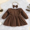 thumbnail image 3 of Bébé bébé Filles Tenues Manches Longues Volant une Ligne Robe Mignonne Vêtements 2 Pièces Ensemble, 3 of 8