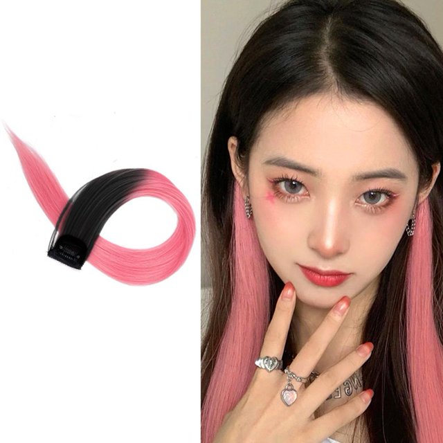 RYGRZJ Perruque Synthétique Colorée pour Cheveux, Extensions de Cheveux à Clipser en une Pièce