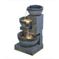 thumbnail image 3 of Bol Cascade de 24 Pouces H Eau Fountain Outdoor Gris à Plusieurs Niveaux avec DEL, 3 of 4