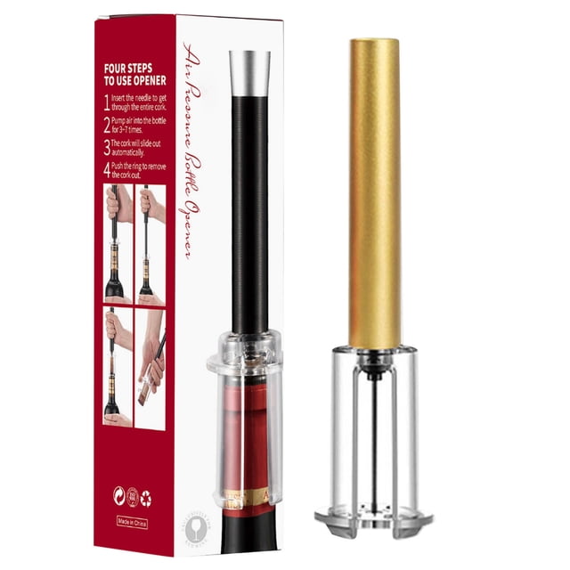 Air Cork Remover with Push-Button Easy Extraction for Fast Cork Removal Ergonomic Handle Durable Stainless Steel Ideal Bar Accessory